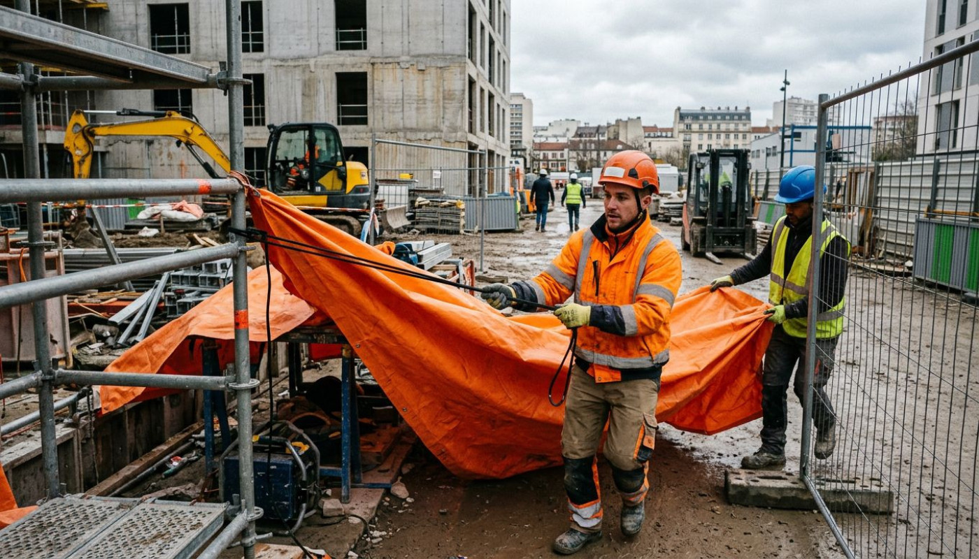 Livraison express : comment sécuriser un chantier en urgence avec une bâche adaptée